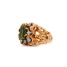 3.5 Carat Green Tourmaline 14K Gold Nugget Mens Ring