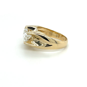 3.5 Carat Lab Diamond Oval Cut Solitaire Mens Ring in 14K Yellow Gold – Assay Jewelers