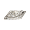 3.5 Carat Old European Cut Art Deco Diamond Brooch in Textured Filigree Platinum