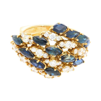 3.50 CT Blue Sapphire and 1.0 CTW Diamond Cluster Ring in 18K Gold – Assay Jewelers