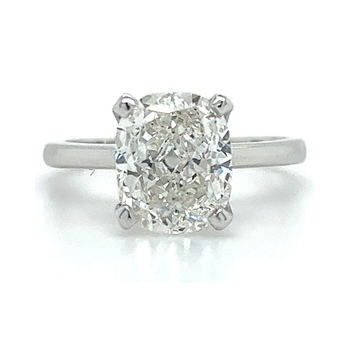 3.50 carat, G, VS2, 18k White Gold Solitaire Cushion Lab Diamond Ring – Assay Jewelers