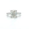 3.50 carat, G, VS2, 18k White Gold Solitaire Cushion Lab Diamond Ring