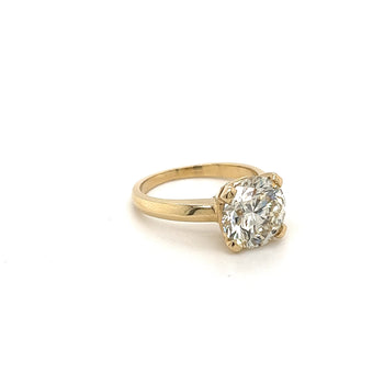 Bague solitaire en diamant de laboratoire taille ronde de 3,59 carats en or jaune 14K – Assay Jewelers
