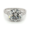 3.72 Carat Lab Grown Diamond Ring in Half Bezel Platinum Setting