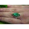 3.89 Carat Marquise Cut Colombian Emerald and Diamond 18K Ring