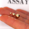 3mm Classic 14K Gold Ball Stud Earrings with Screw Backs