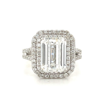 4 CARAT, F color, VS1 clarity. Emerald Cut Lab Diamond Engagement White Gold Ring – Assay Jewelers