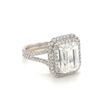 4 CARAT, F color, VS1 clarity. Emerald Cut Lab Diamond Engagement White Gold Ring – Assay Jewelers