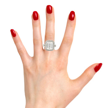 4 CARAT, F color, VS1 clarity. Emerald Cut Lab Diamond Engagement White Gold Ring – Assay Jewelers