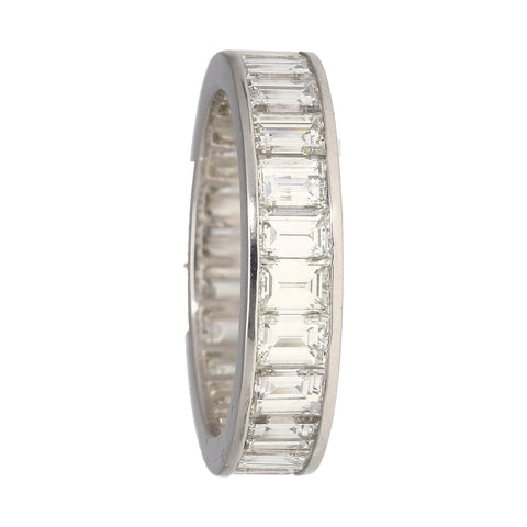 4 Carat Baguette Cut Natural Diamond Wedding Band Ring in Platinum Channel Setting