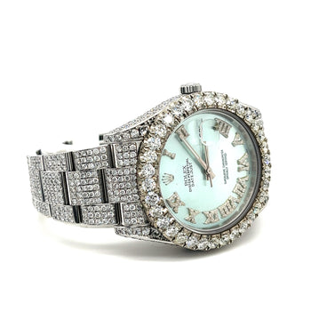 41MM Rolex Datejust With Light Blue Dial Roman Numerals Year 2010 Watch – Assay Jewelers