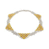 43 Carat 3 Tone Gold & Diamond Pave Necklace and Earring Set