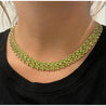 45 Carat Green Peridot Cluster Choker Necklace in 14K Yellow Gold