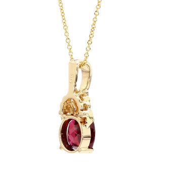 4.02 Carat Cushion Rhodolite Garnet 14K Gold Solitaire Pendant – Assay Jewelers