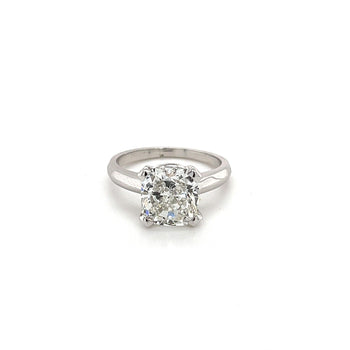 4.05 Carat Cushion Cut F Color VS1 Clarity Lab Grown Diamond Solitaire Ring – Assay Jewelers