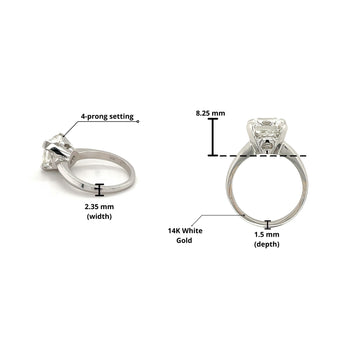 4.05 Carat Cushion Cut F Color VS1 Clarity Lab Grown Diamond Solitaire Ring – Assay Jewelers