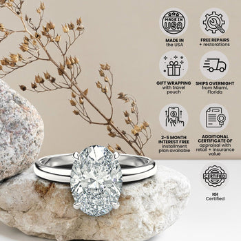 4.05 Carat Cushion Cut F Color VS1 Clarity Lab Grown Diamond Solitaire Ring – Assay Jewelers