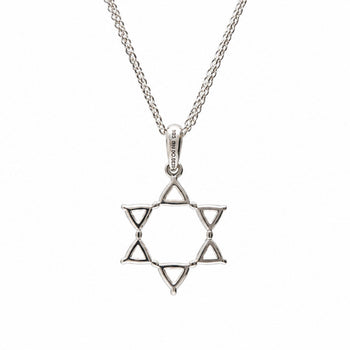 Diamond Star of David Pendant 18K White Gold Necklace – Assay Jewelers