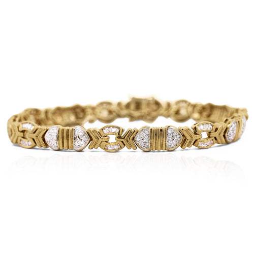4.6 Carat Diamond Multi-Shape Link 18K Gold Unisex Bracelet