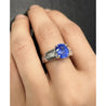 4.71ct Oval Cut SriLanka Sapphire Diamond 18KWhite Gold Ring