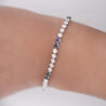 5 Carat Blue Sapphire & Lab Grown Diamond 3-Prong Tennis Bracelet