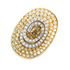 5 Carat Fancy Brown & Yellow Diamond Pave 18K Gold Tilted Shield Ring