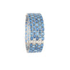 53 Carat Oval Cut Aquamarine and Diamond Multi Row Tennis Bracelet in 18K White Gold