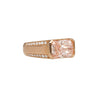 5.28 Carat Radiant Cut Vivid Pink Lab Diamond East West Half Bezel Ring