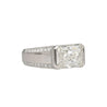 5.4 Carat Radiant Cut Lab Diamond Half Bezel East-West Unisex Ring