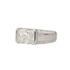 5.4 Carat Radiant Cut Lab Diamond Half Bezel East-West Unisex Ring