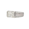 5.4 Carat Radiant Cut Lab Diamond Half Bezel East-West Unisex Ring
