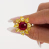 5.46 Carat Burma Ruby No Heat AGL Certified and Fancy Yellow Diamond Ring