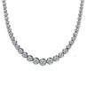 5.5 Carat Diamond 18K White Gold 4-Prong Graduated Tennis Necklace