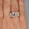 5.5 Carat Oval Kunzite & Diamond Channel 18K Gold Multi-Row Cocktail Ring