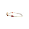 5.54 Carat Oval Cut Ruby and Diamond Tennis Bracelet in Two Tone 18K Gold