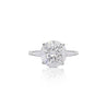 5.58ct G/I1 Round Diamond Baguette Side Stones Engagement Ring