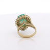 5.75 Carat Pear Cut Colombian Emerald Diamond Halo 18K Gold Emerald Ring