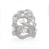 5.80 Carat Heart & Round Diamond Pavé Open Lattice 18K White Gold Cocktail Ring