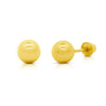 5mm Classic 14K Yellow Gold Ball Stud Earrings In Screw Backs