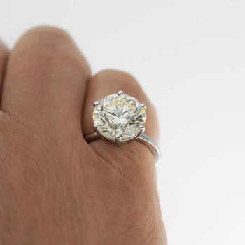 6.29 Carat Diamond 6-Prong Crown Basket Setting 14K White Gold Engagement Ring – Assay Jewelers