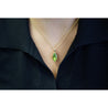 6.88 Carat Peridot Pendant Necklace in 14K Yellow Gold Rope Chain