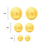 6mm Half Ball Sphere 14K Gold Diamond Cut Studs