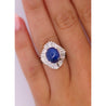 7.04 Carat Blue Star Sapphire and Diamond Platinum Ballerina Ring