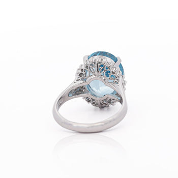 7.15 Carat Oval Aquamarine & Diamond Floral Filigree Platinum Ring – Assay Jewelers