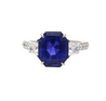 7.19 Carat Color Changing No Heat Ceylon Sapphire and Diamond Ring