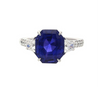 7.19 Carat Color Changing No Heat Ceylon Sapphire and Diamond Ring