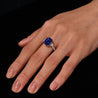 7.19 Carat Color Changing No Heat Ceylon Sapphire and Diamond Ring
