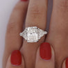 7.68ct TW Radiant & Trillion Cut Three Stone Engagement Ring