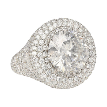 7.71 Carat Round Cut I2 Natural Diamond Cluster Ring in 18K White Gold – Assay Jewelers