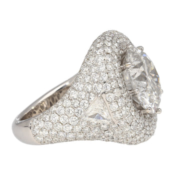 7.71 Carat Round Cut I2 Natural Diamond Cluster Ring in 18K White Gold – Assay Jewelers